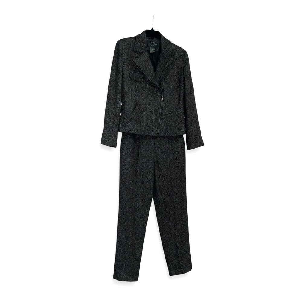 Ralph Lauren Elegant Dark Grey Tweed Pantsuit 8 Petite